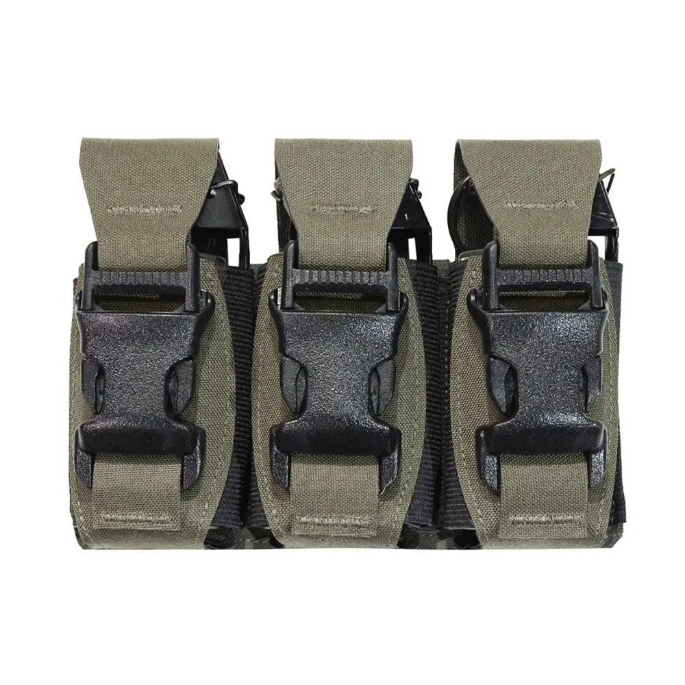 [W-EO-T40GP-RG] WARRIOR ASSAULT SYSTEMS - TRIPLE 40mm GRENADE/SMALL NICO FLASH BANG POUCH RANGER GREEN